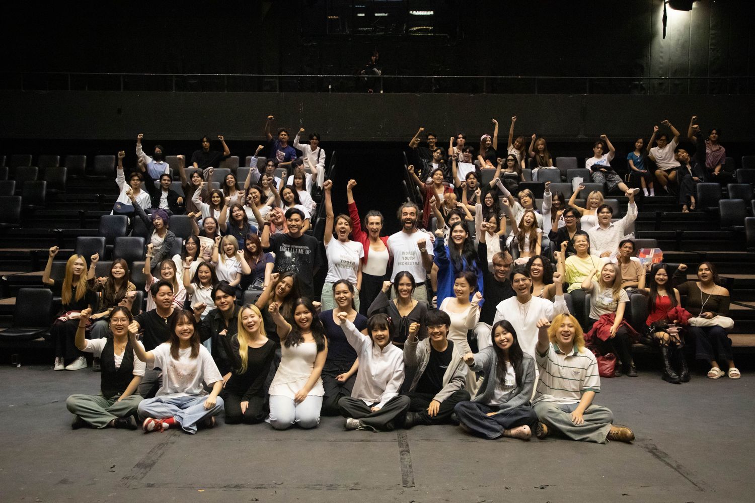 La compagnia del progetto in Thailandia con la World Youth Orchestra